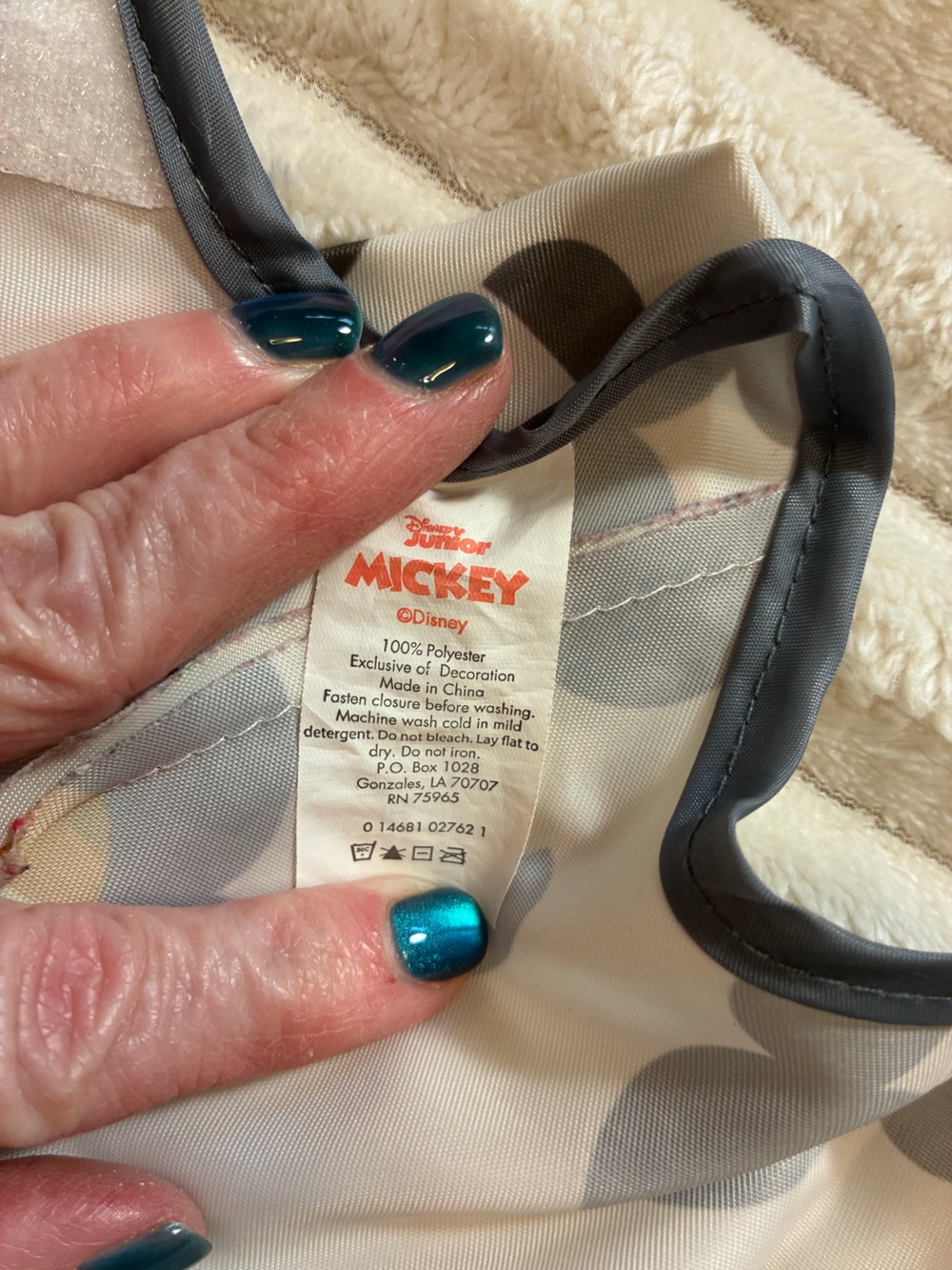 Disney Baby Mickey Mouse Reversible Smock Bib ❤️🖤 - Picture 8 of 8